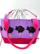 Load image into Gallery viewer, Drawstring tote- Sheepies
