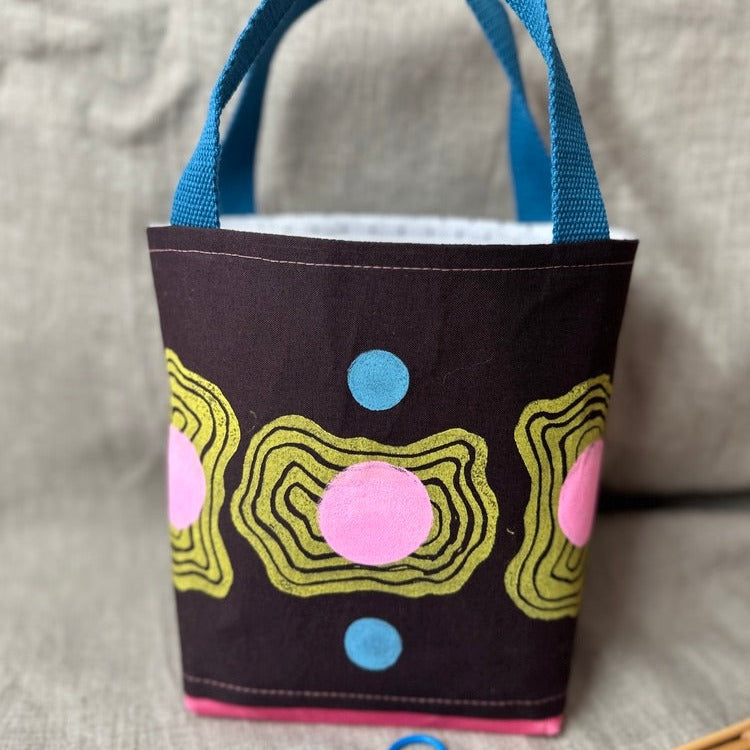 Small Tote - Map contour with dots