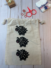 Load image into Gallery viewer, Small canvas drawstring bags- Sheepies