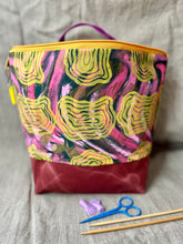 Load image into Gallery viewer, XL Zipper project bag - Pink and mustard