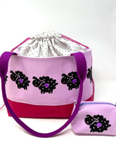 Load image into Gallery viewer, Drawstring tote- Sheepies