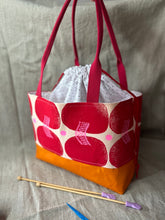Load image into Gallery viewer, Drawstring  Tote - Bold red print
