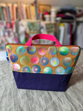 Load image into Gallery viewer, L zipper project bag- Unicorn bubbles