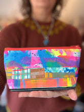 Load image into Gallery viewer, Notions bag with sturdy waxed canvas bottom - Patchwork cotton