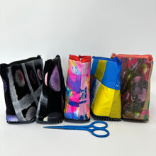 Load image into Gallery viewer, Notions bag with sturdy waxed canvas bottom - Patchwork cotton