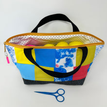 Load image into Gallery viewer, Zipper scrappy bag boxy yellow and blue