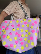 Load image into Gallery viewer, Festival shopping bag - Mauve with dots