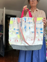 Load image into Gallery viewer, Medium Tote with two sized handles - Drop cloth