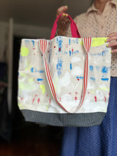 Load image into Gallery viewer, Medium Tote with two sized handles - Drop cloth