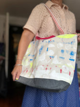 Load image into Gallery viewer, Medium Tote with two sized handles - Drop cloth