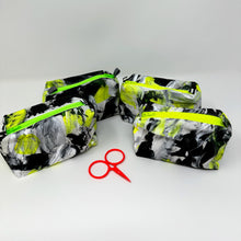 Load image into Gallery viewer, Mini Boxy bottom notions bag- Black , white and gold