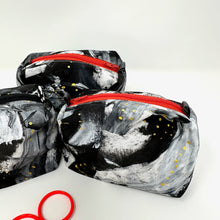 Load image into Gallery viewer, Mini Boxy bottom notions bag- Black , white and gold