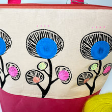 Load image into Gallery viewer, XL Zipper project bag - Bright flower print
