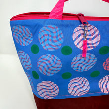 Load image into Gallery viewer, XL Zipper project bag - Blue and pink yarn balls