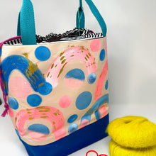 Load image into Gallery viewer, Large drawstring bag - Peach rainbow arches