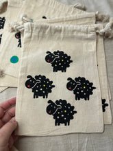 Load image into Gallery viewer, Small canvas drawstring bags- Sheepies