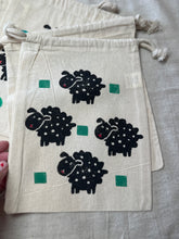 Load image into Gallery viewer, Small canvas drawstring bags- Sheepies