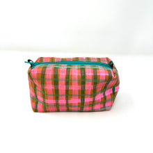 Load image into Gallery viewer, Mini boxy bottom notions bag - Plaid
