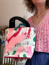 Load image into Gallery viewer, Small Tote - Pink and green abstract print