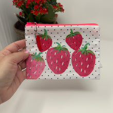 Load image into Gallery viewer, Notions Bag Zipper- FLAT Strawberries