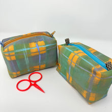 Load image into Gallery viewer, Mini Boxy bottom notions bags - Painted fabric Nacho cheese