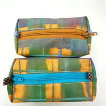 Load image into Gallery viewer, Mini Boxy bottom notions bags - Painted fabric Nacho cheese