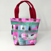 Load image into Gallery viewer, Small Tote - Painted check pattern