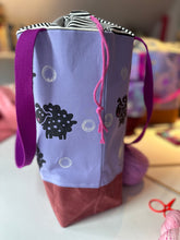 Load image into Gallery viewer, Large drawstring bag - Purple sheepies
