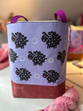 Load image into Gallery viewer, Large drawstring bag - Purple sheepies
