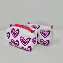 Load image into Gallery viewer, Mini Boxy bottom notions bags - HEARTS
