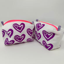 Load image into Gallery viewer, Mini Boxy bottom notions bags - HEARTS
