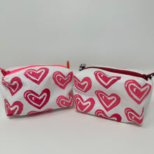 Load image into Gallery viewer, Mini Boxy bottom notions bags - HEARTS
