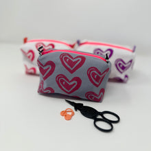 Load image into Gallery viewer, Mini Boxy bottom notions bags - HEARTS
