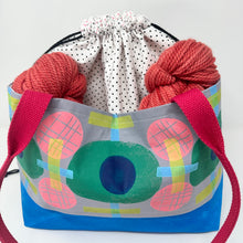 Load image into Gallery viewer, Drawstring  Tote - Abstract block print
