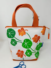 Load image into Gallery viewer, Small Tote - Nasturtium with zipper
