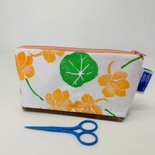 Load image into Gallery viewer, Notions bag with sturdy waxed canvas bottom - Nasturtium
