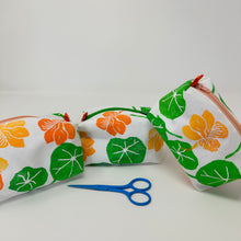 Load image into Gallery viewer, Mini boxy bottom notions bag - Nasturtiums
