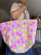Load image into Gallery viewer, Festival shopping bag - Mauve with dots

