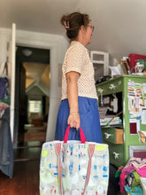 Load image into Gallery viewer, Medium Tote with two sized handles - Drop cloth
