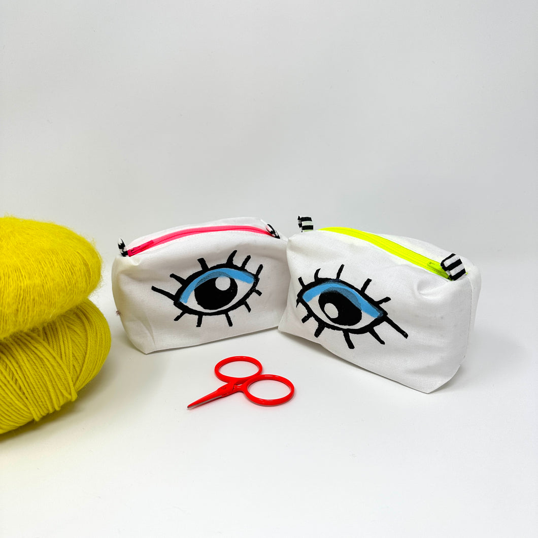 Mini Boxy bottom notions bag- Eye see you