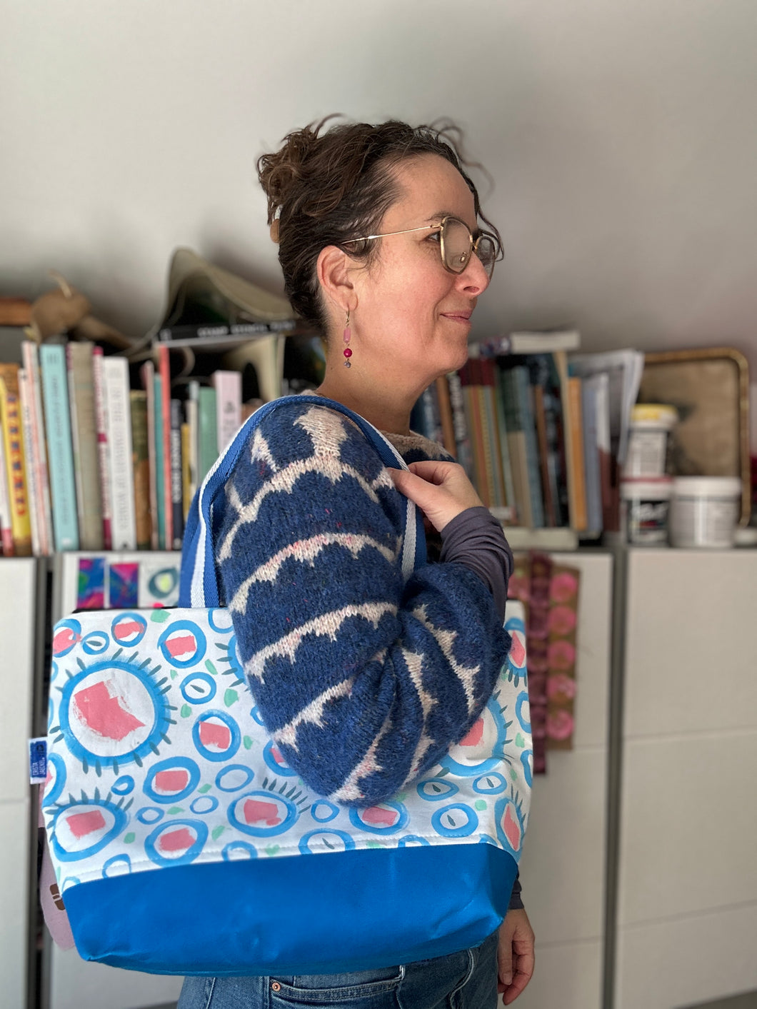 XL  Zipper project bag - Painted dots