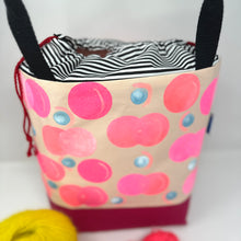 Load image into Gallery viewer, Large drawstring bag - Pink bubbles
