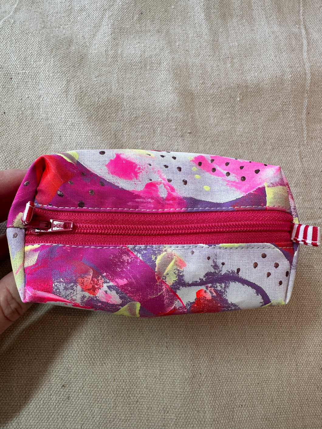 Mini Boxy bottom notions bags - Painted fabric