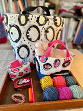 Load image into Gallery viewer, Big tote-Bold black circles with neon pop
