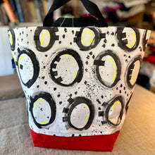 Load image into Gallery viewer, Big tote-Bold black circles with neon pop
