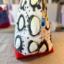 Load image into Gallery viewer, Big tote-Bold black circles with neon pop
