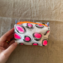 Load image into Gallery viewer, Mini boxy bottom notions bag - Hot pink dots
