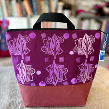 Load image into Gallery viewer, XL  Zipper project bag - Art Deco leaves
