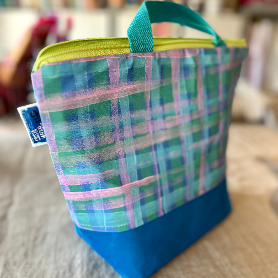 XL project bag - Blue check
