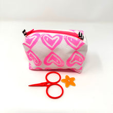 Load image into Gallery viewer, Mini Boxy bottom notions bags - HEARTS
